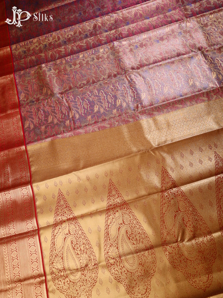 Magenta, Red and Blue Art Silk Saree - G302