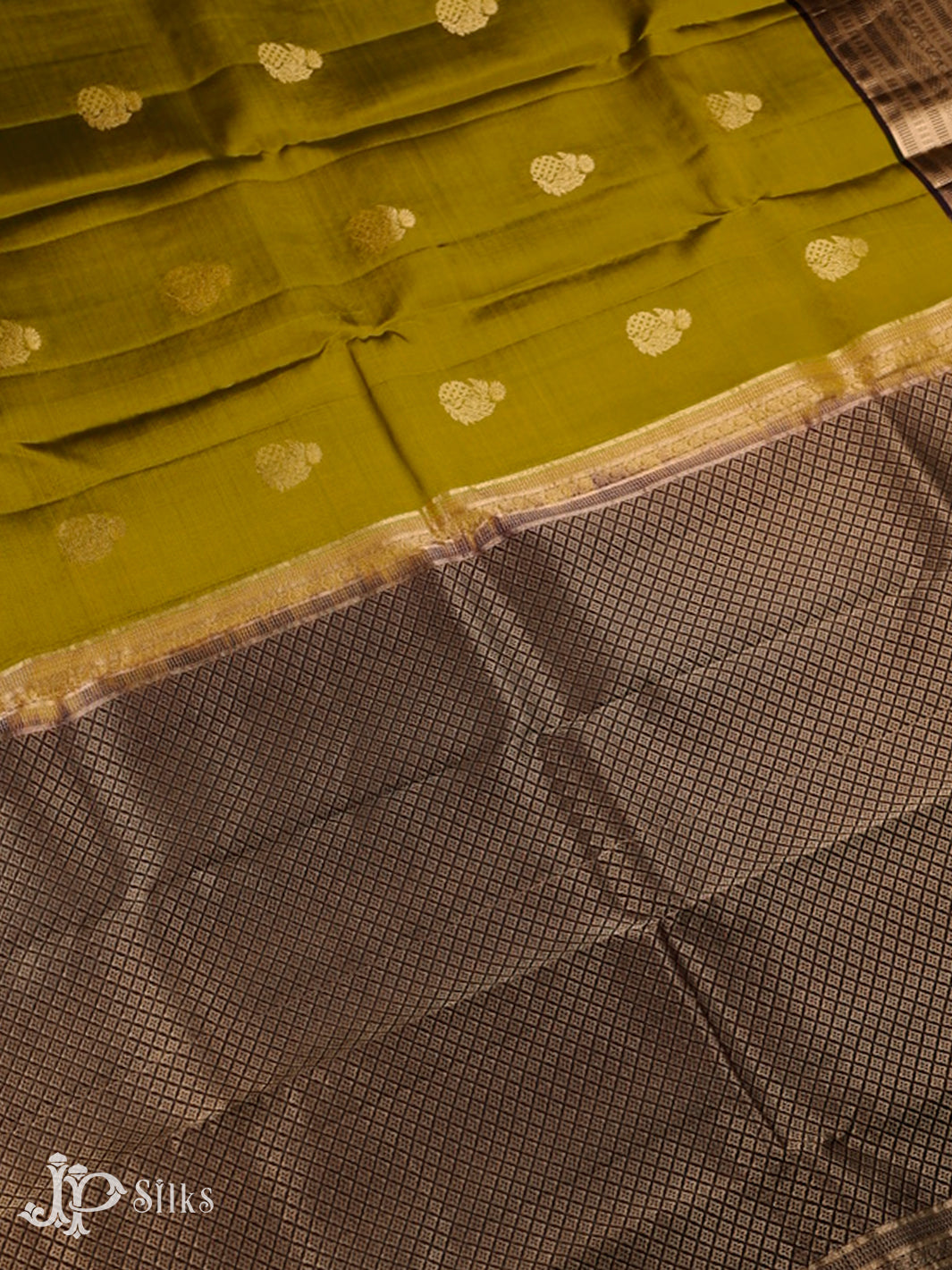 Mehendi Green And Coffee Brown Pure Silk Mixed Saree - G61