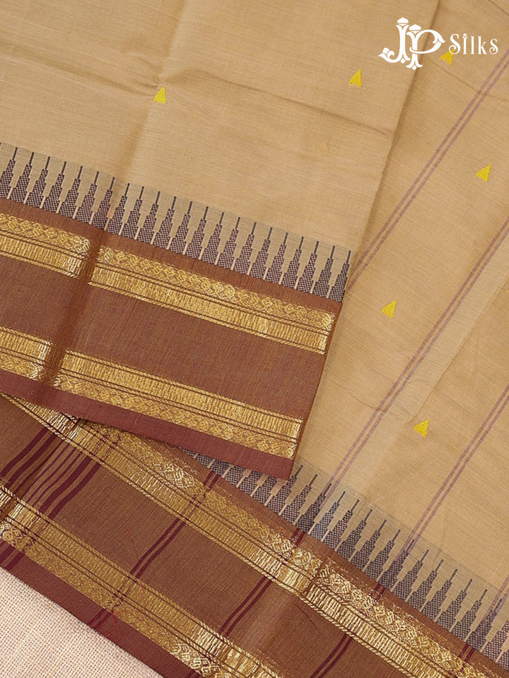 Beige Theni Cotton Saree - G890