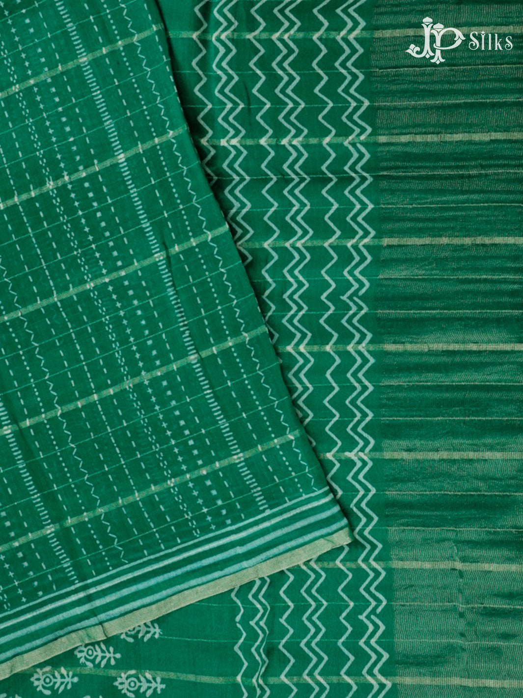 Green Semi Chanderi Saree - F2802