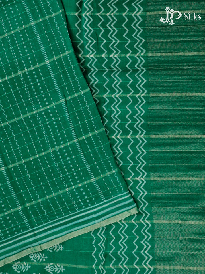 Green Semi Chanderi Saree - F2802