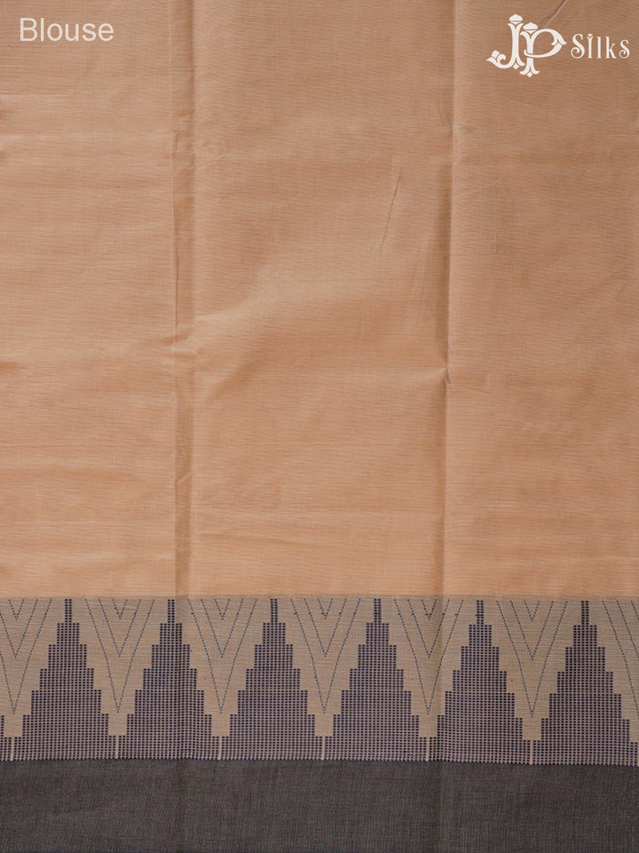 Beige Chettinad Cotton Saree - F2723