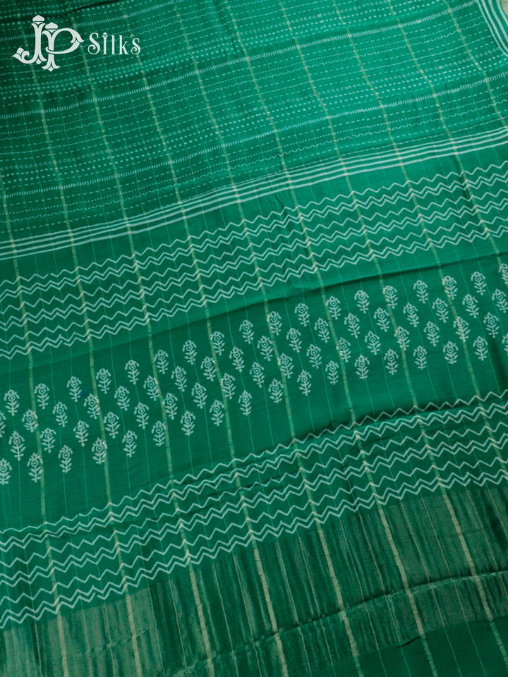 Green Semi Chanderi Saree - F2802