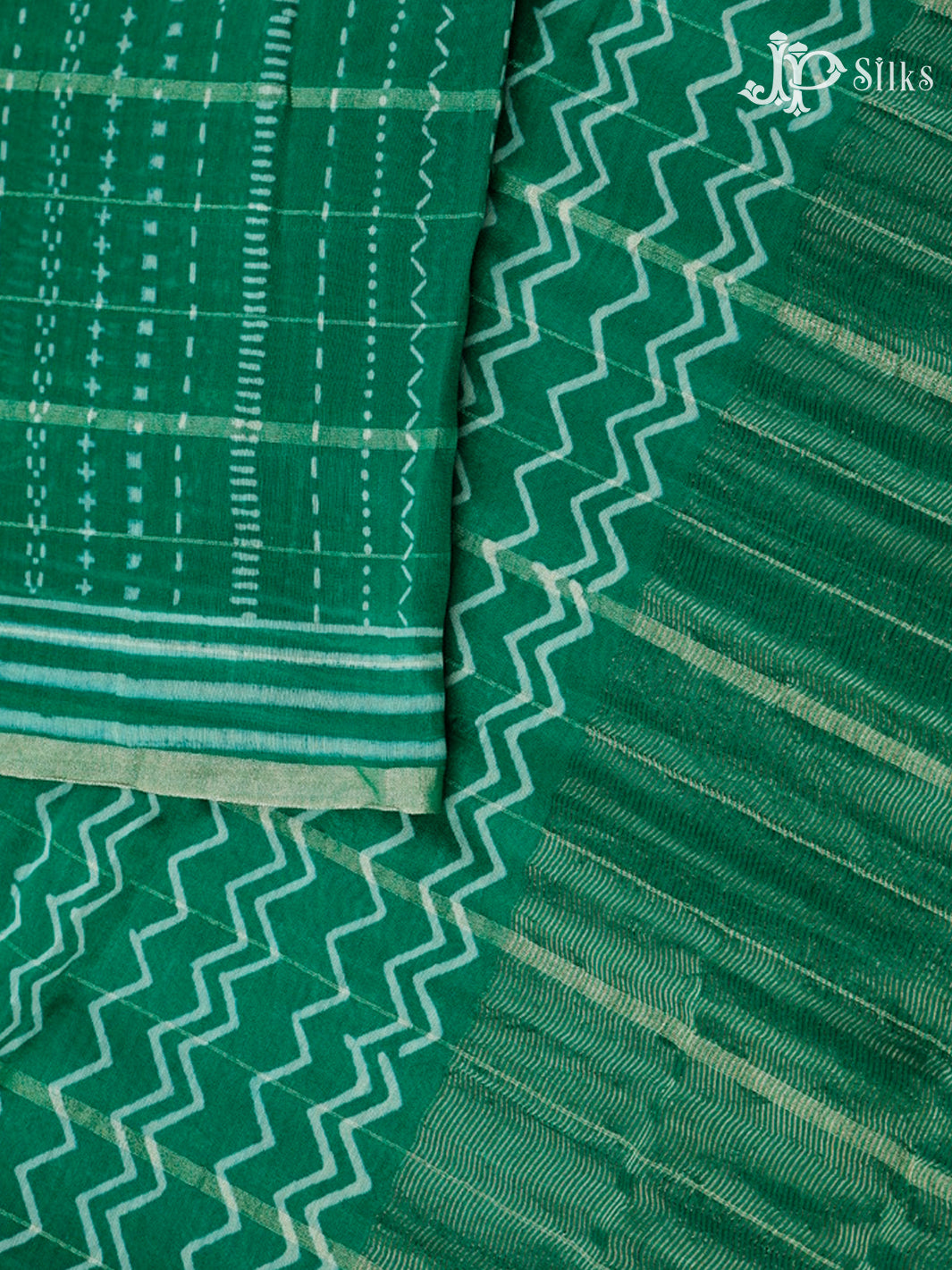 Green Semi Chanderi Saree - F2802