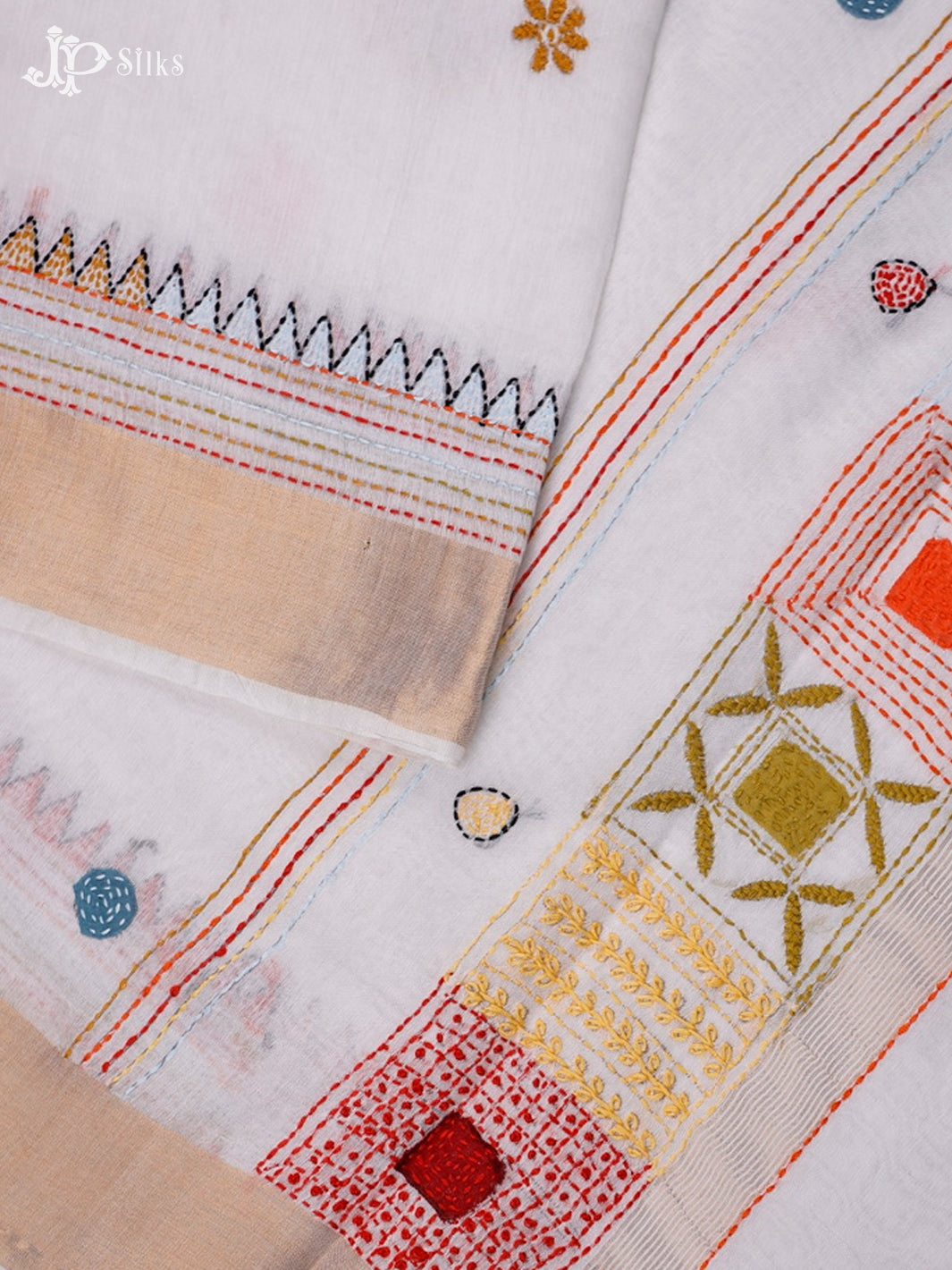 White Semi Tussar Saree - G26