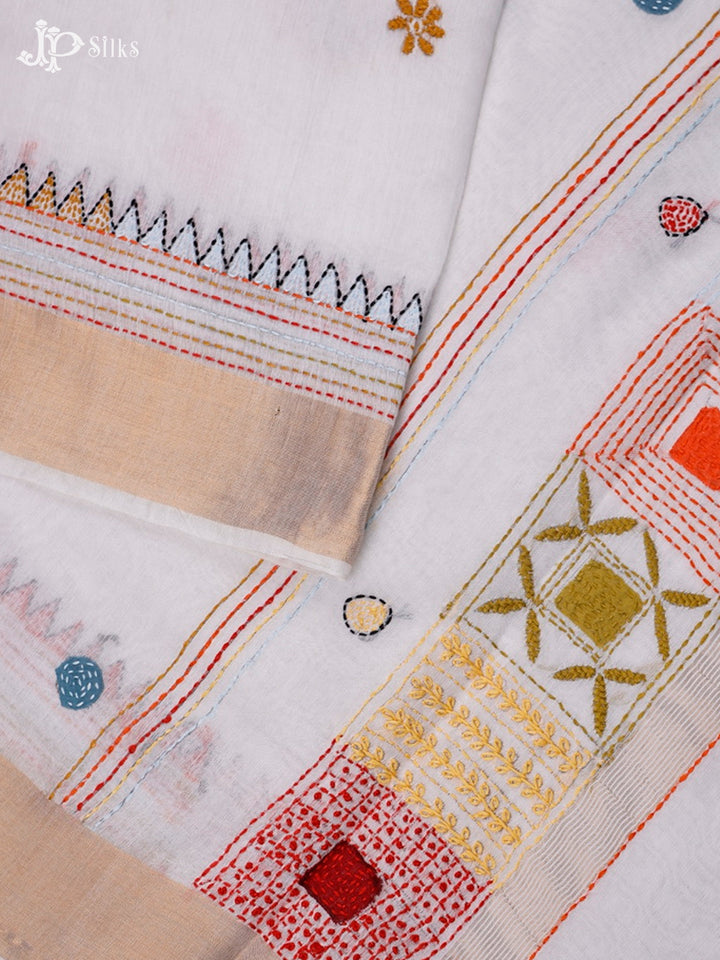 White Semi Tussar Saree - G26