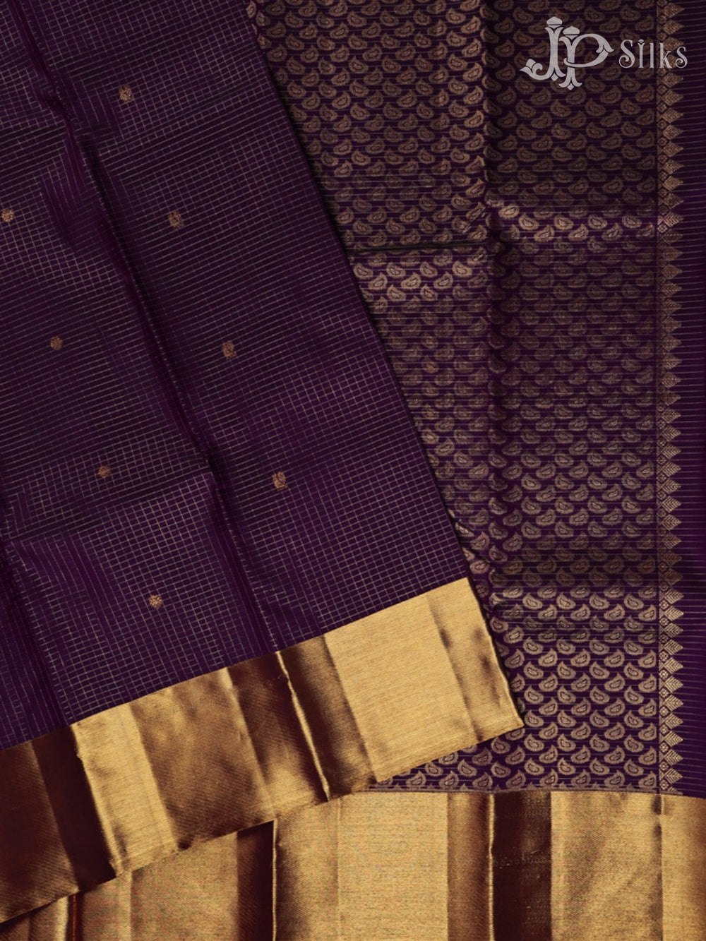 Deep Violet Kanchipuram Silk Saree - F2336 - View 2