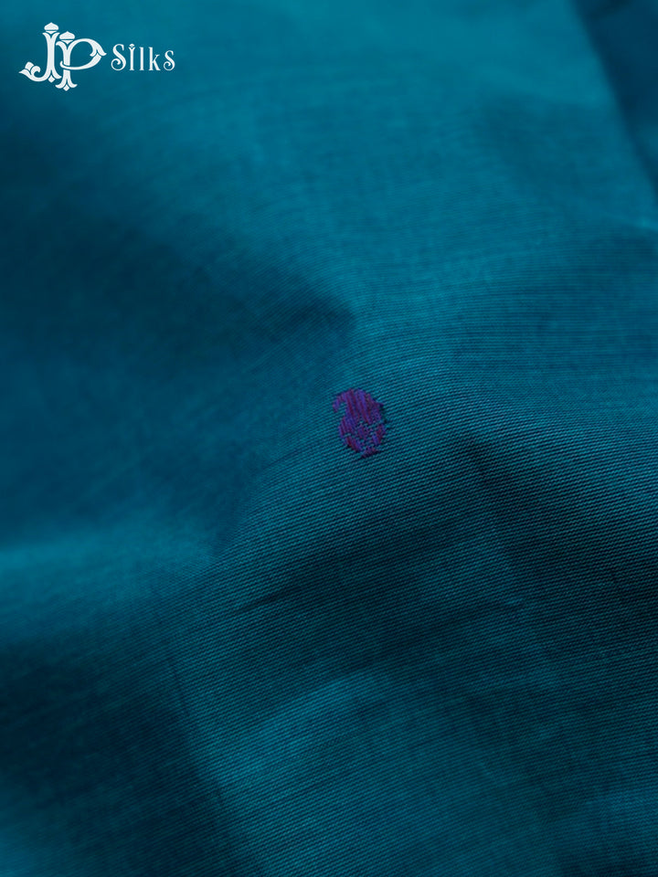 Peacock Green & Ink Blue Theni Cotton Saree - G755