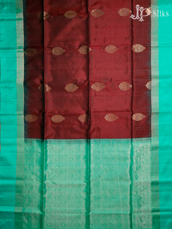 Maroon & Turquoise Soft Silk Saree - F2750-view4