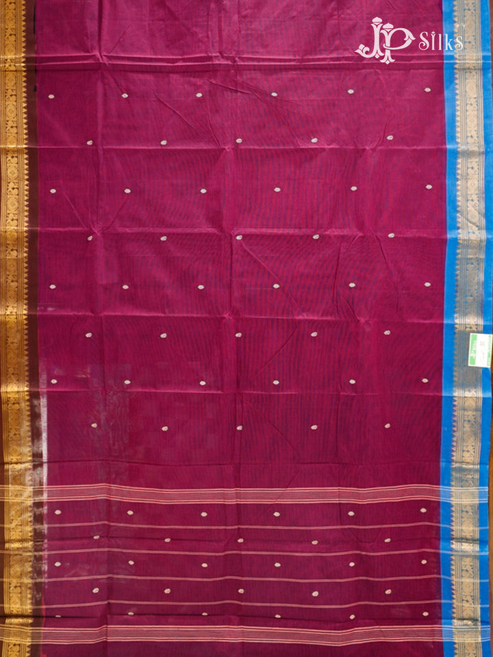 Royal Magenta Theni Cotton Saree - G742- view2