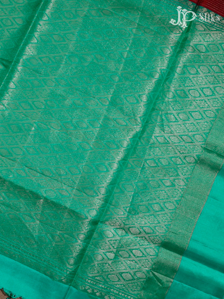 Maroon & Turquoise Soft Silk Saree - F2750-view5
