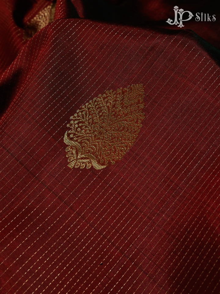 Maroon & Turquoise Soft Silk Saree - F2750-view3