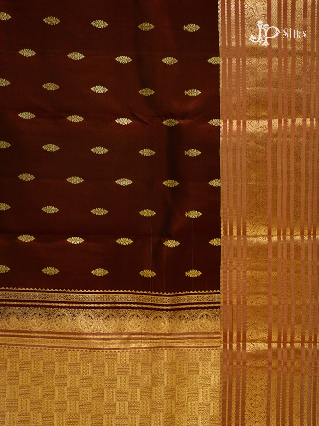 Maroon & Golden Mustard Pure Silk Mix Saree - G815-view-3
