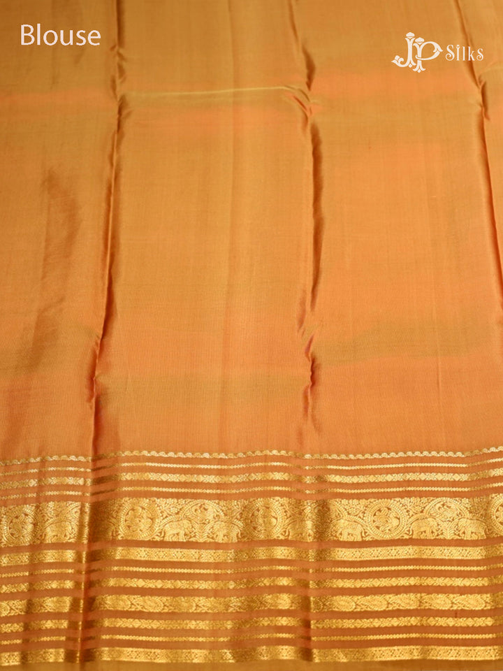 Maroon & Golden Mustard Pure Silk Mix Saree - G815-view-7