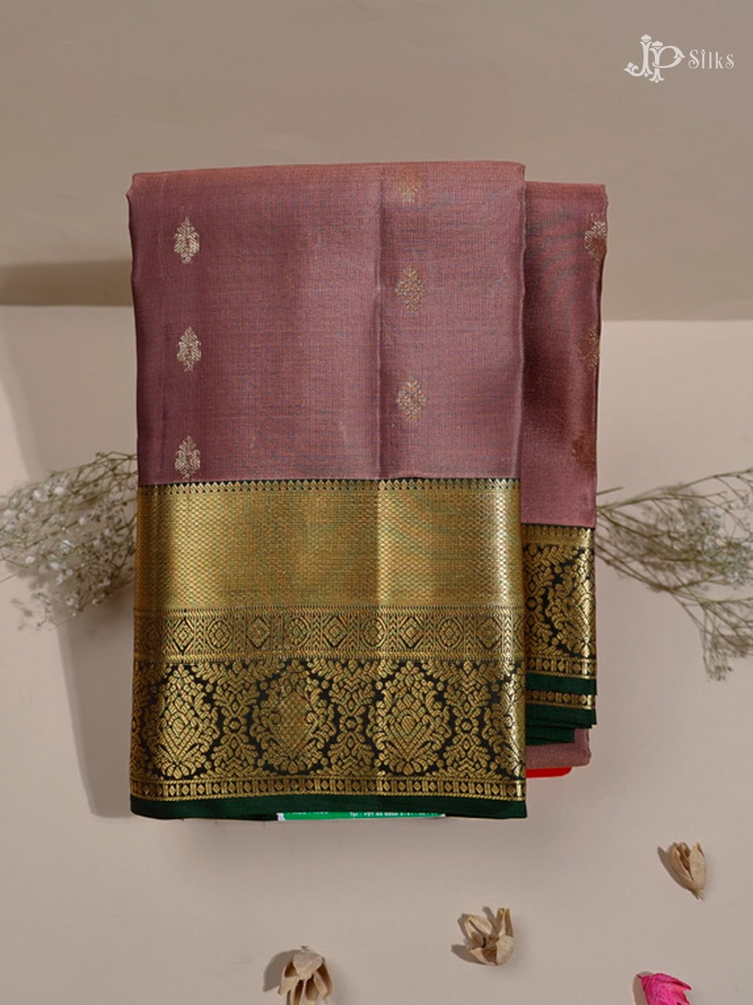 Bole Brown & Bottle Green Pure Silk MIx Saree - G836-view1