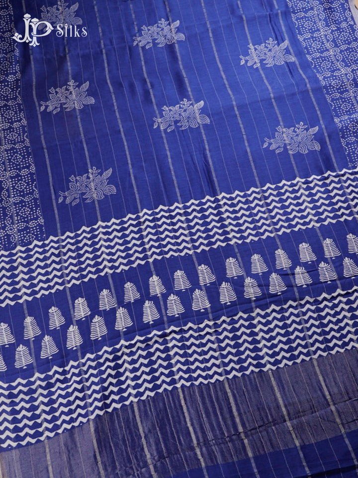 Blue Semi Chanderi Saree - F2804