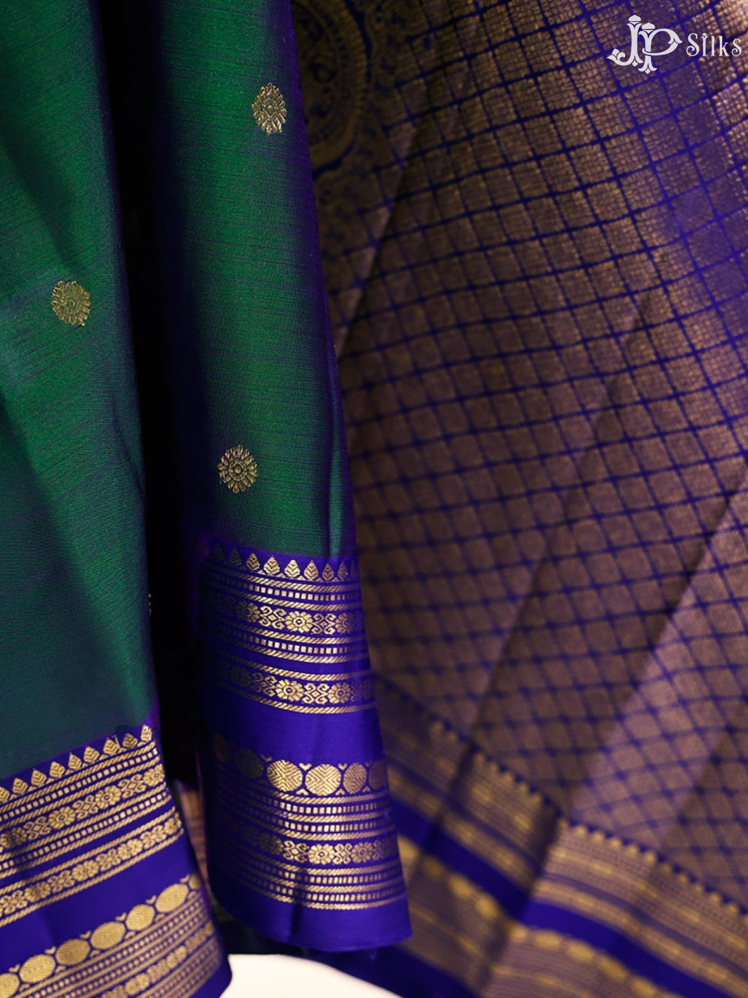 Mayilkazhuthu Blue & Dark Blue Kanchipuram Silk Saree - G828-view-4