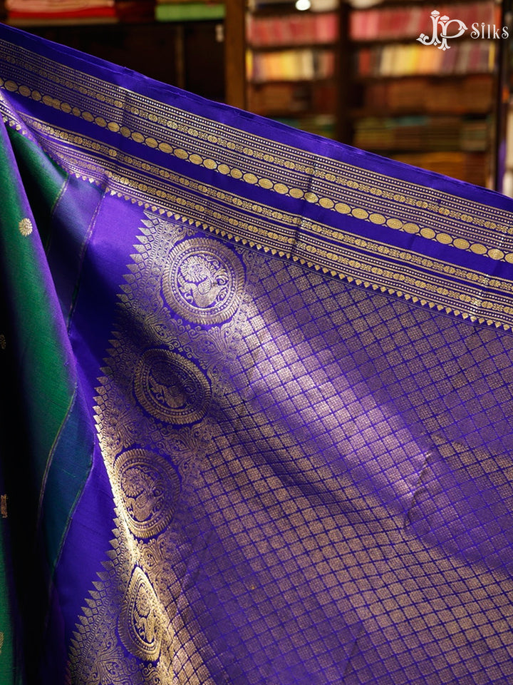 Mayilkazhuthu Blue & Dark Blue Kanchipuram Silk Saree - G828 - view-3