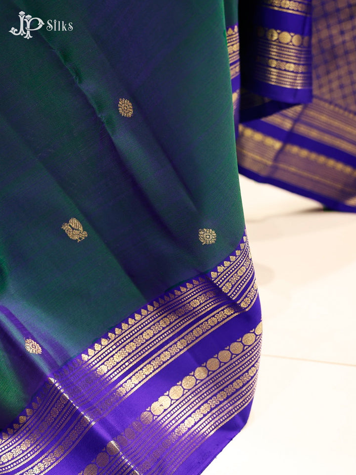 Mayilkazhuthu Blue & Dark Blue Kanchipuram Silk Saree - G828-view-5