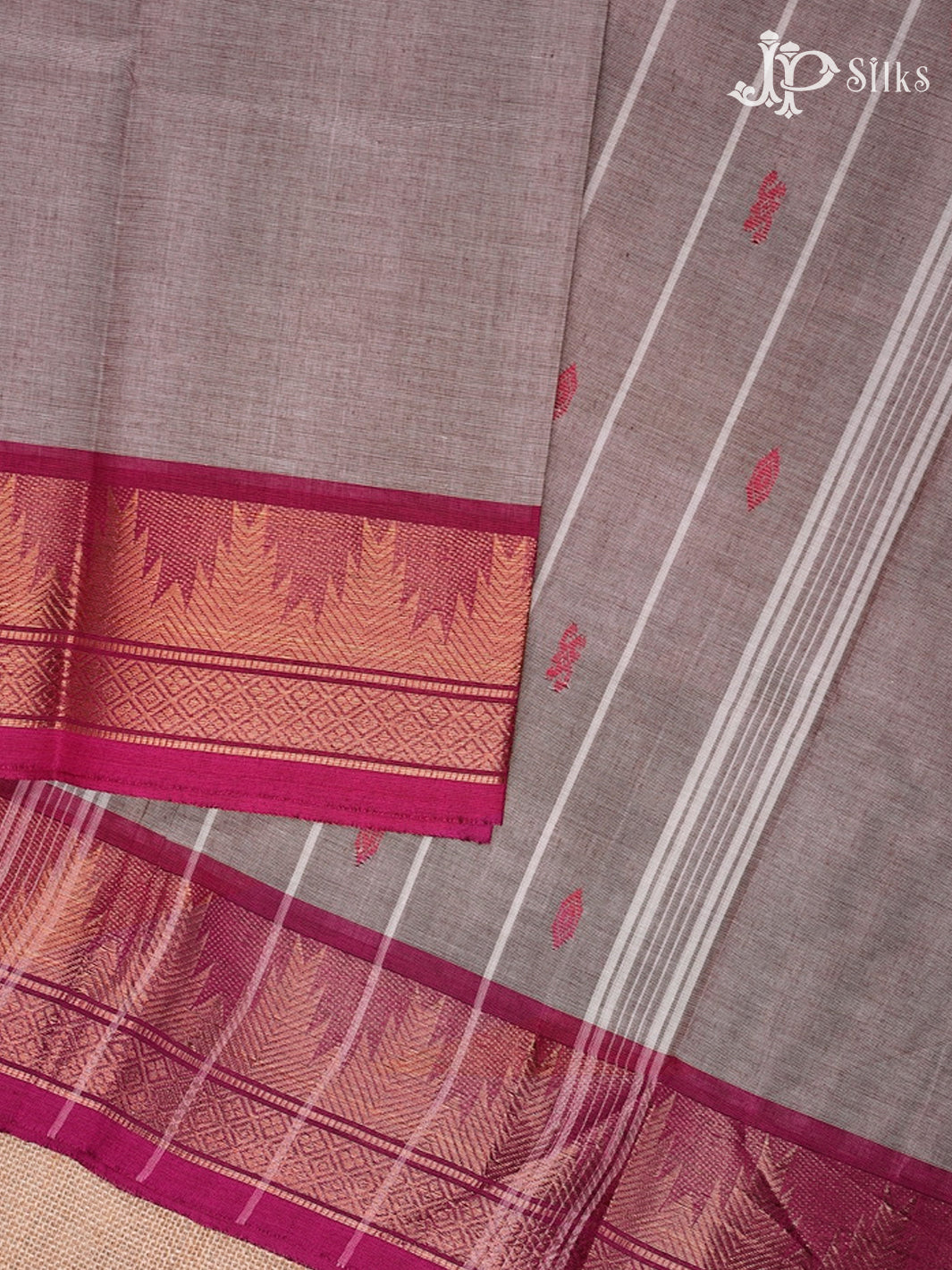 Pale Pink And Pink Theni Cotton Saree - G89
