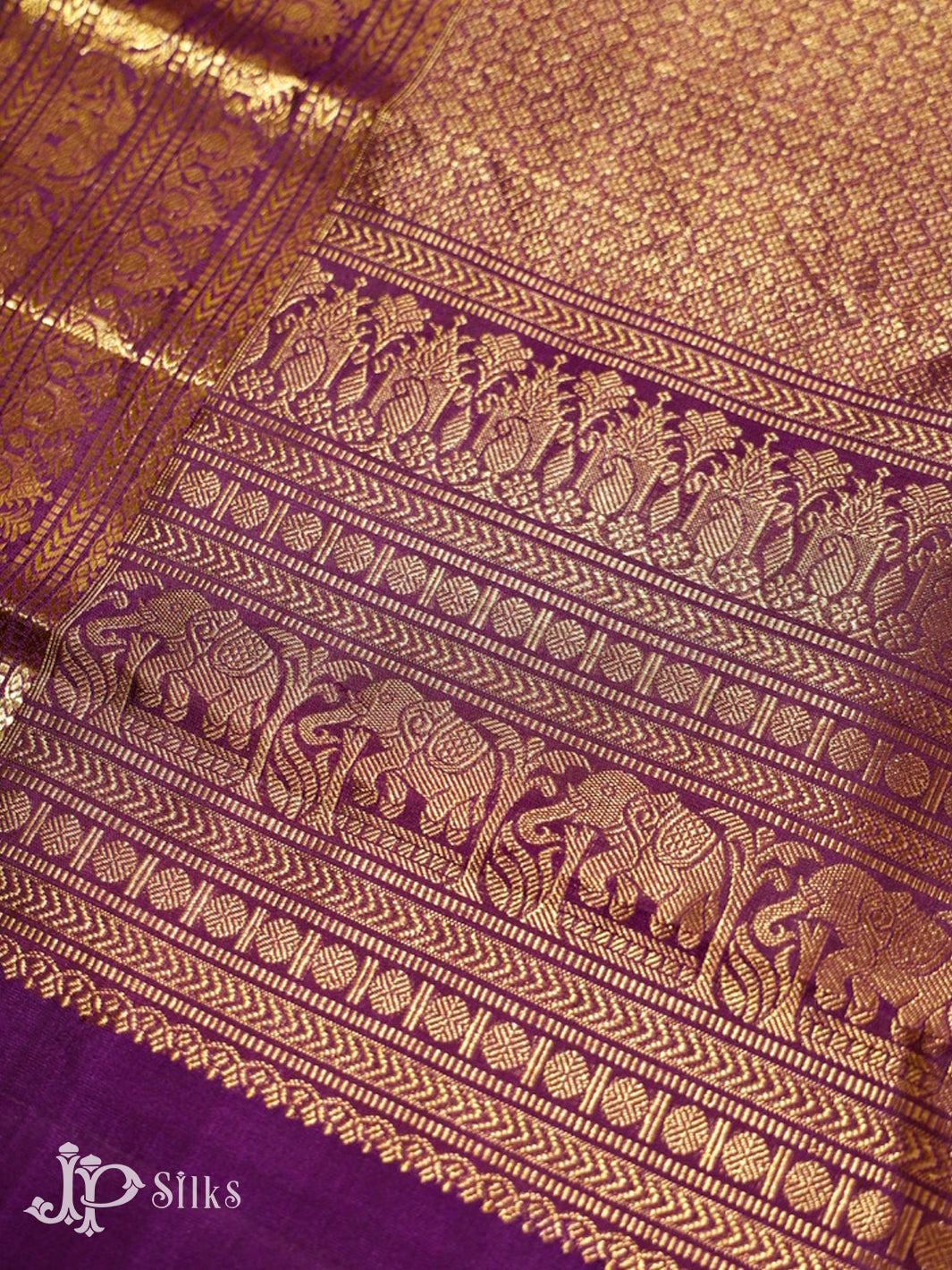 Dual Shade of Pink and Deep Purple Kanchipuram Silk Saree - G362 “View5”