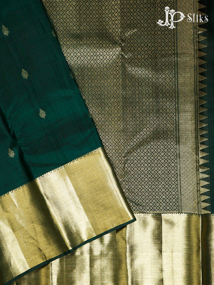 Bottle Green Kanchipuram Silk Saree -  G380 “View1”