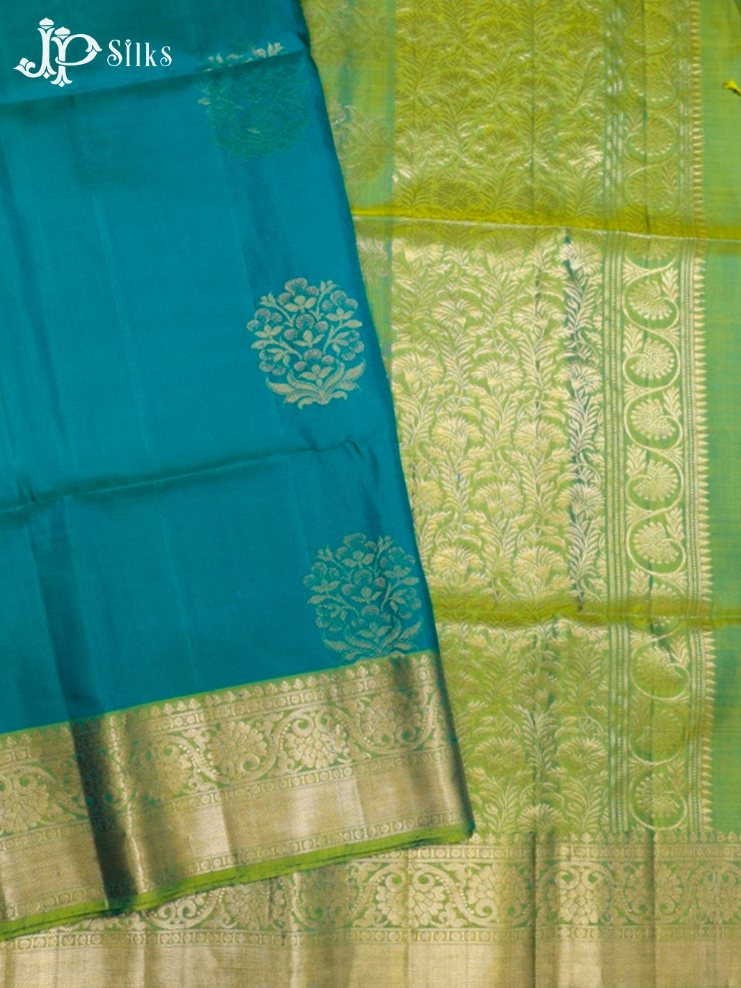 Peacock Green and Double Shade Green Soft Silk Saree - G355