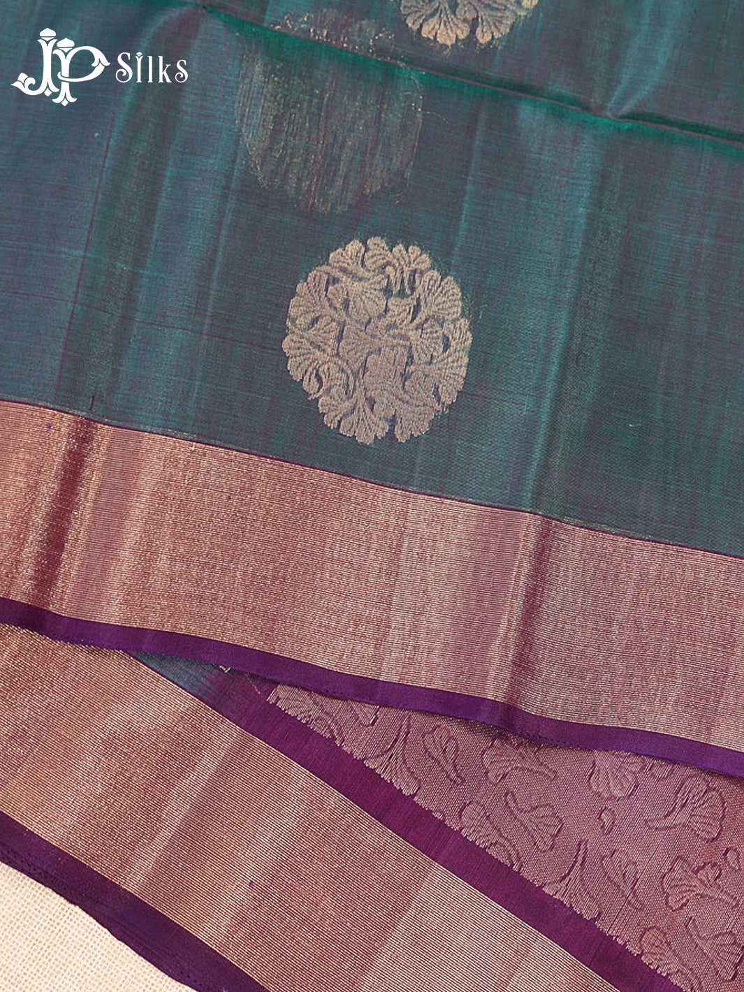 Dual shade of Blue And Deep Violet Kora Cotton Saree - G907
