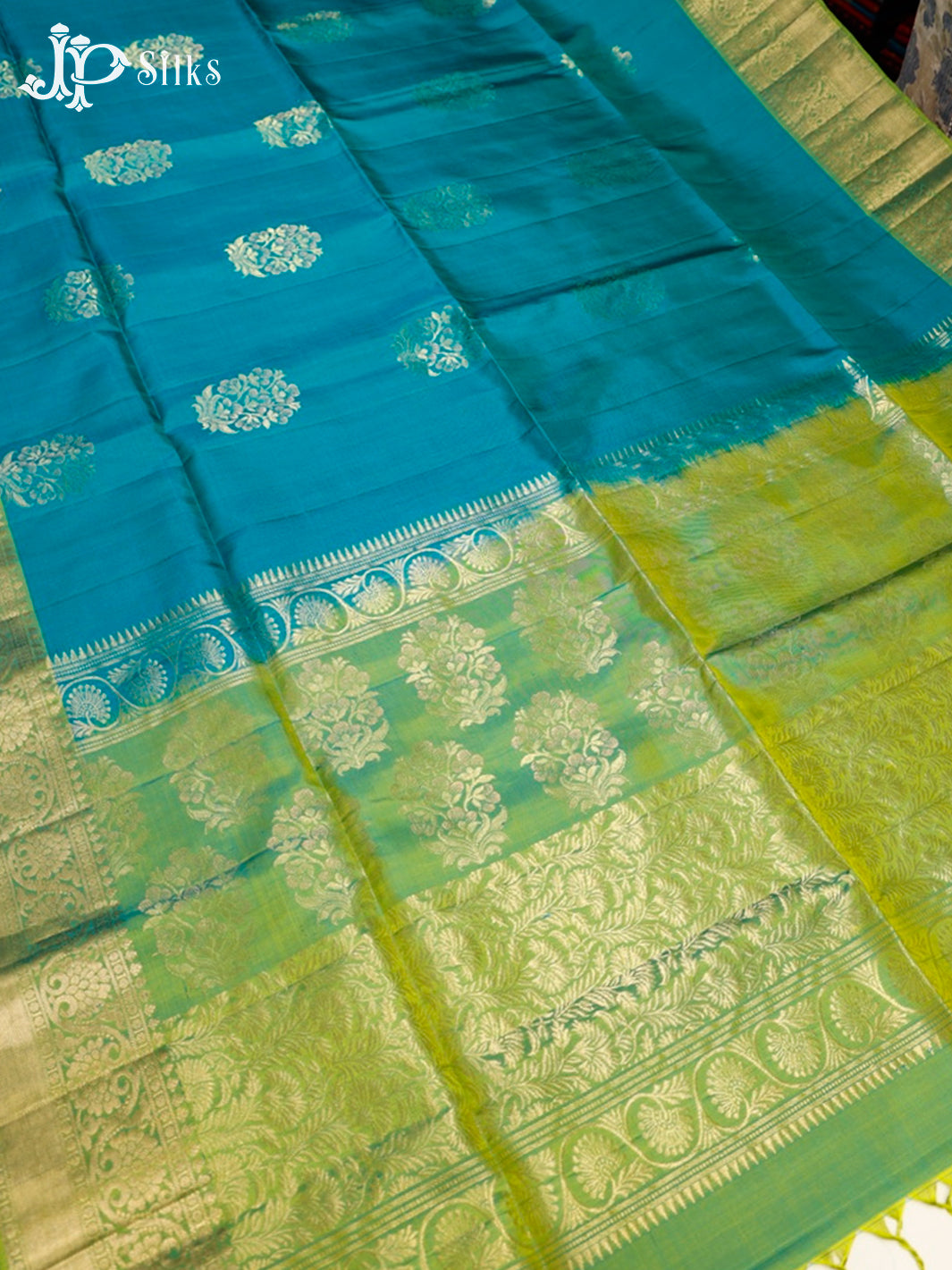 Peacock Green and Double Shade Green Soft Silk Saree - G355