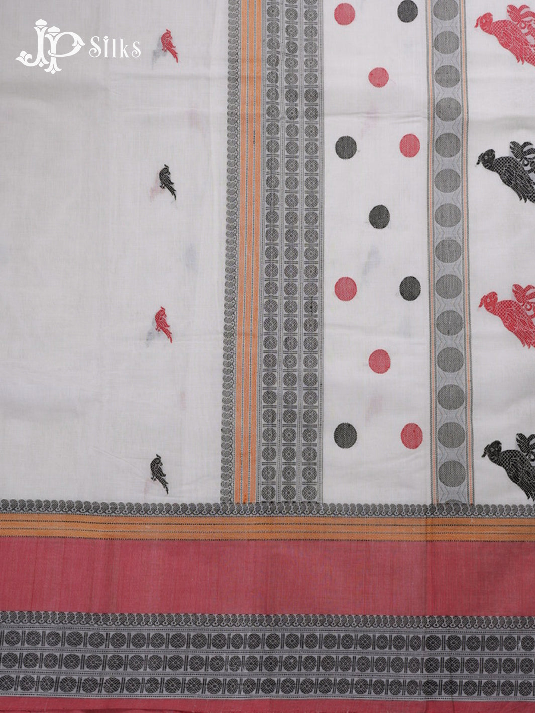 White Kanchi Cotton Saree - D9726-view4