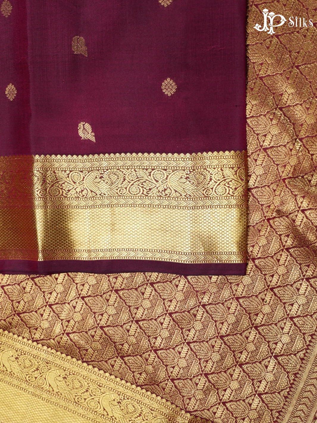 Wine Pure Silk Mixed Saree - G323
