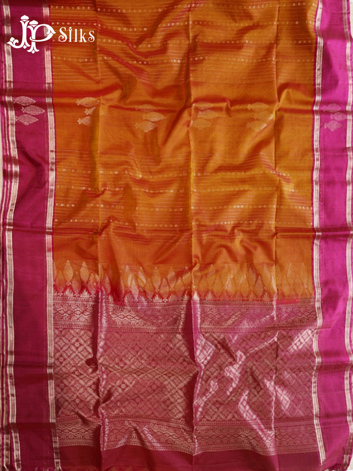 Rust Pink And Rani Pink Kora Cotton Saree - G909