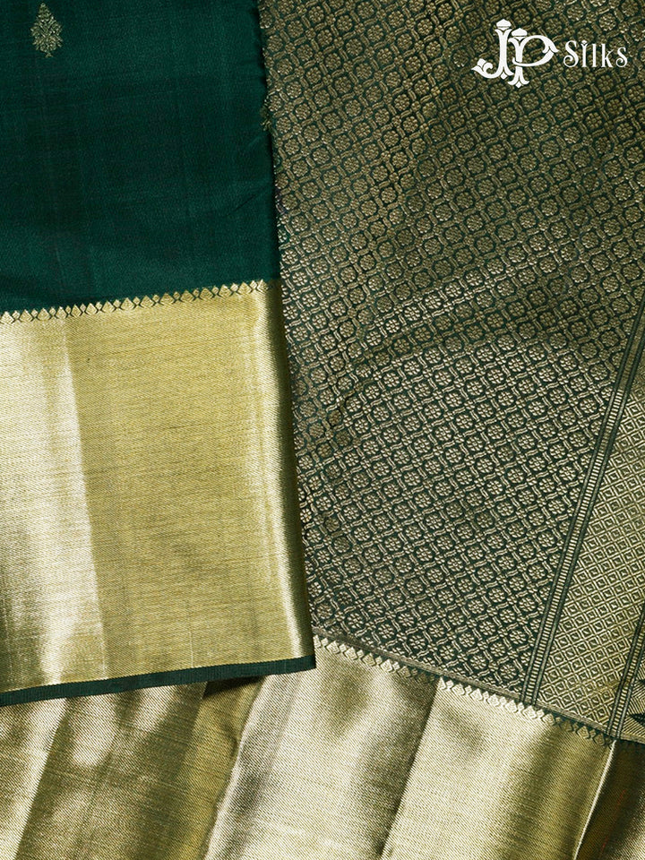 Bottle Green Kanchipuram Silk Saree -  G380 “View5”