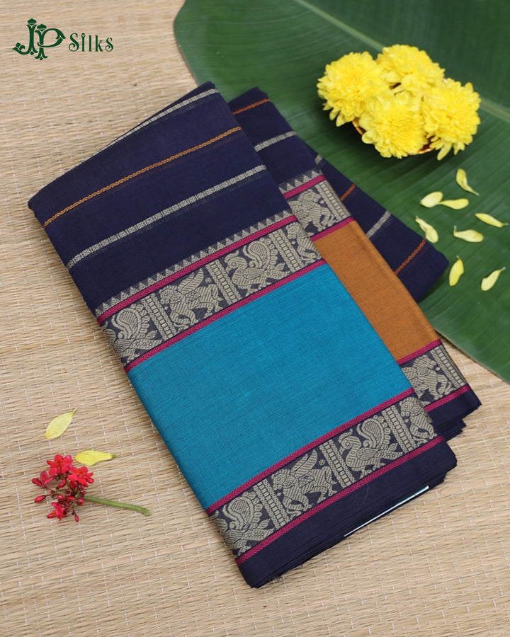 Navy Blue Kanchi Cotton Saree - D9710-view1