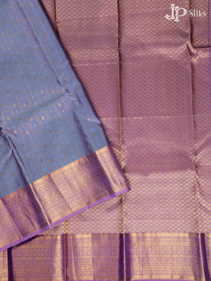 Light Purple And Lavender Kanchipuram Silk Saree - E243