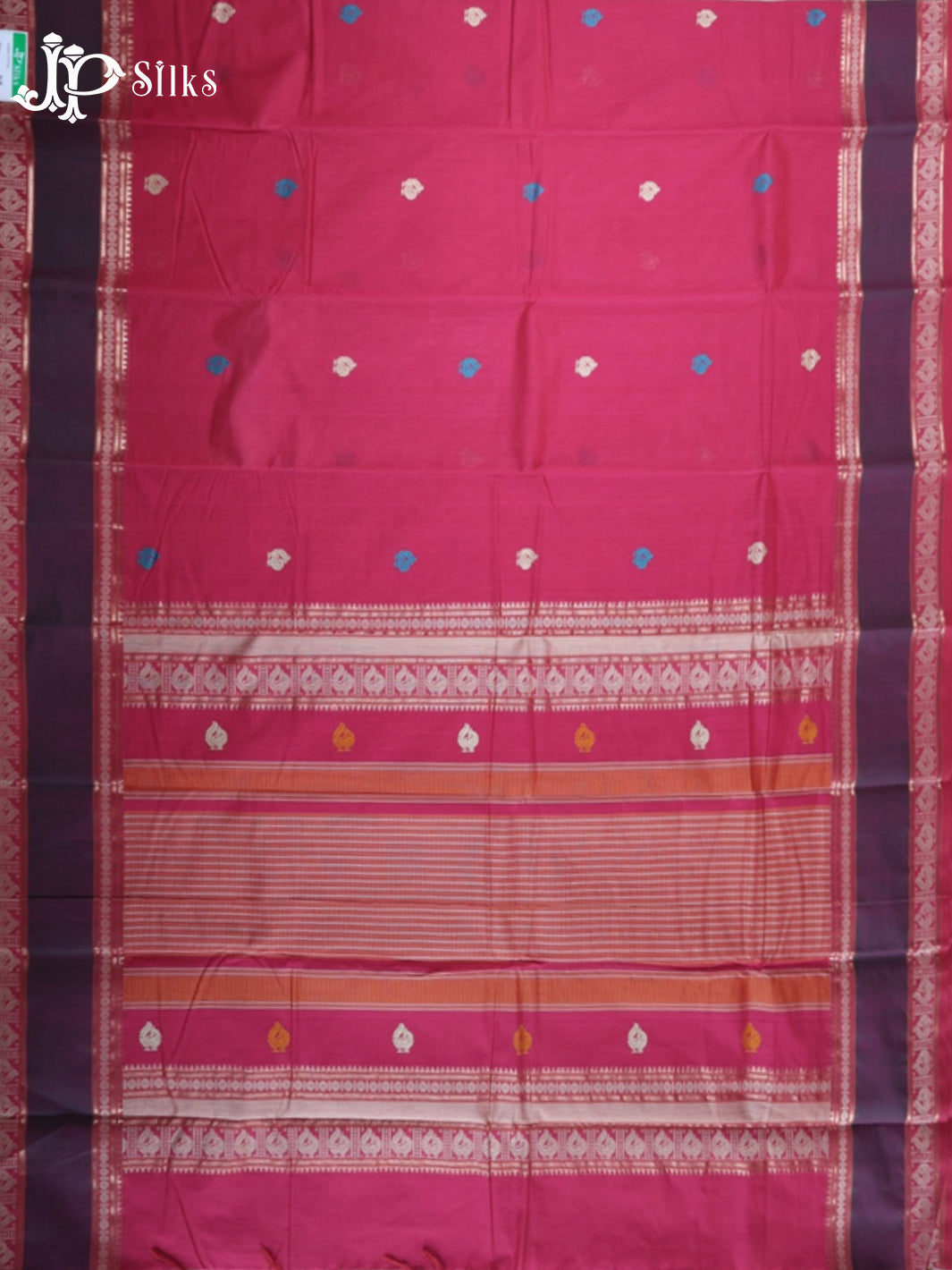 Reddish Pink Kanchi Cotton Saree - D9754-view-6
