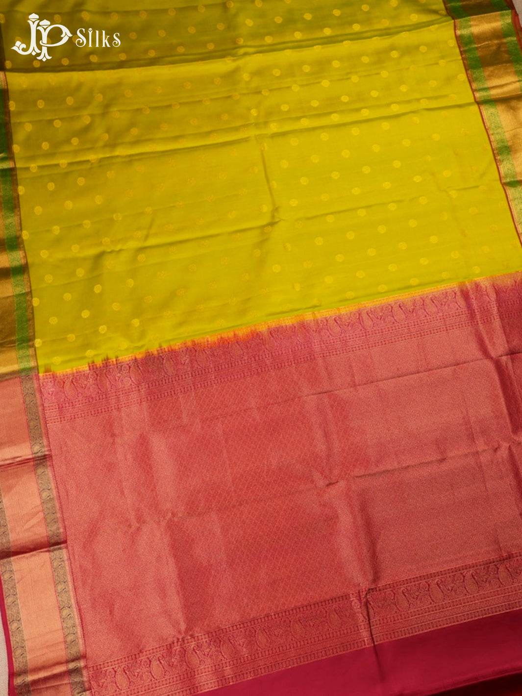 Lime Green And Pink Kanchipuram Silk - D4700
