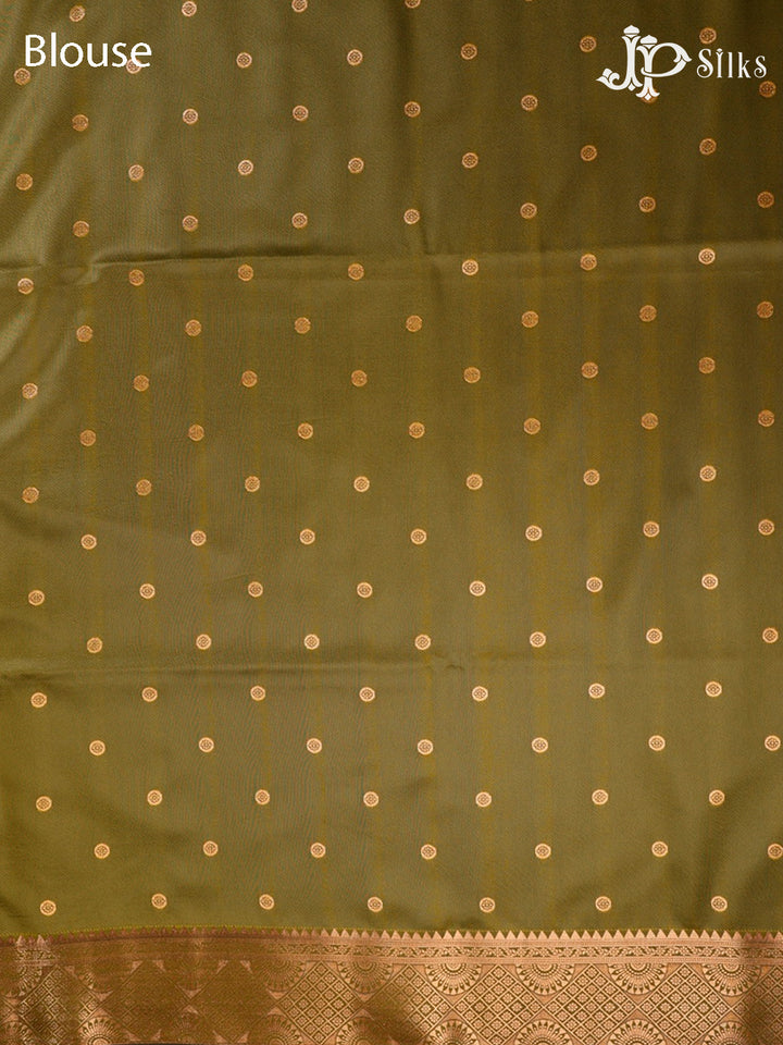Green & Olive Green Semi Soft Silk Saree - F3590-view8