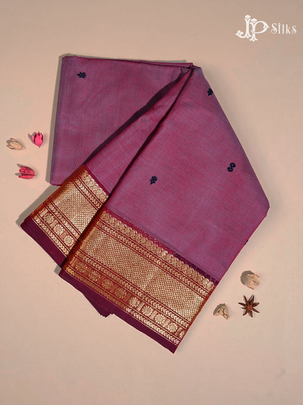 Purple Theni Cotton Saree - G745-View1