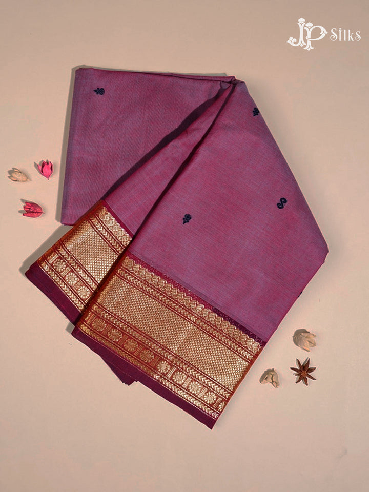 Purple Theni Cotton Saree - G745-View1