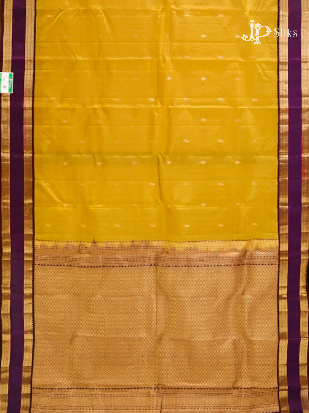 Mustard Yellow & Deep Purple Pure Silk Mix Saree - G842 -view-5