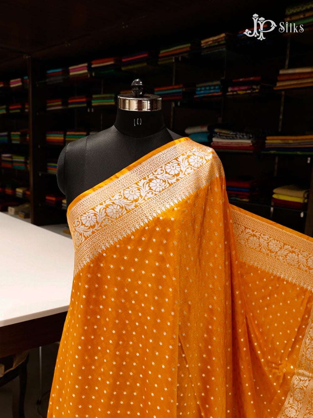 Mustard Yellow Pure Silk Mix Saree - D8521-view1