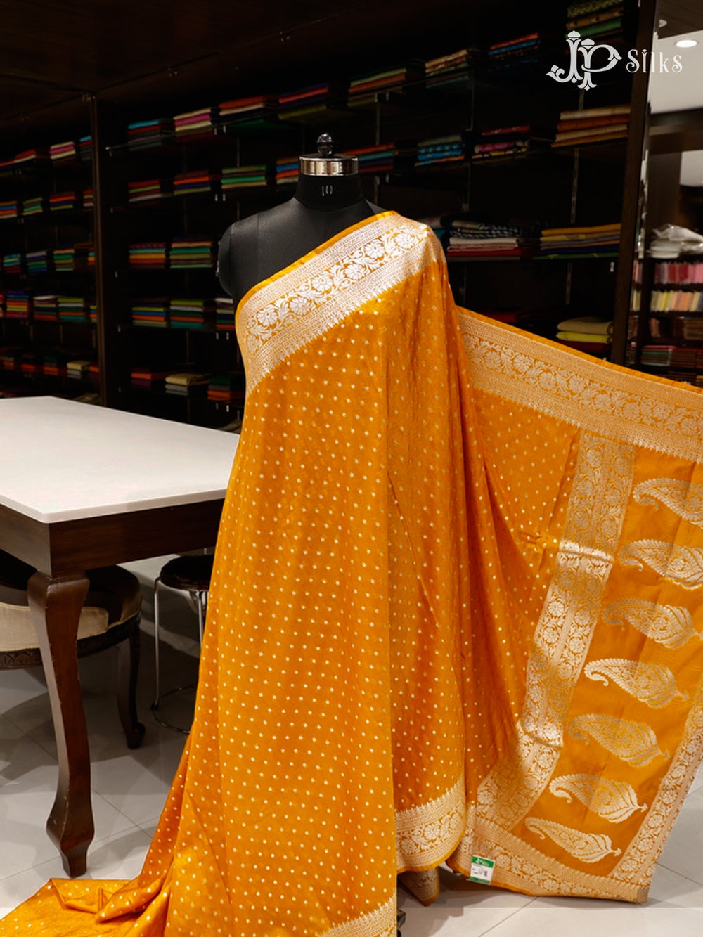 Mustard Yellow Pure Silk Mix Saree - D8521-view2