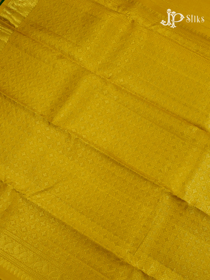 Mustard Yellow Kanchipuram Silk Saree - F3566