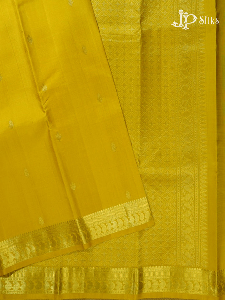 Mustard Yellow Kanchipuram Silk Saree - F3566