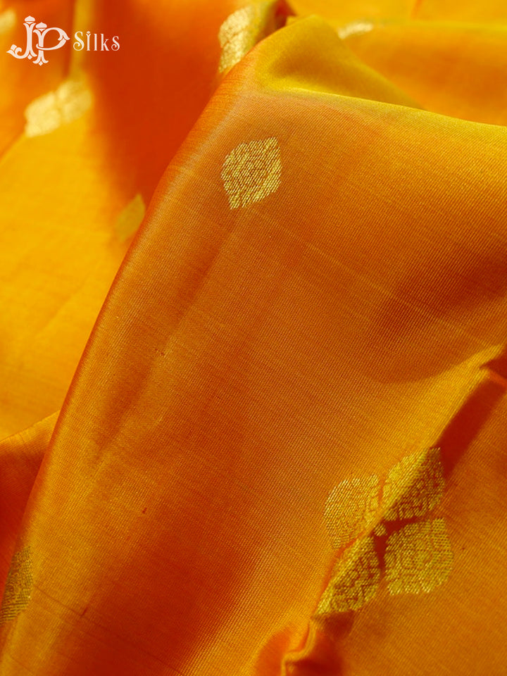 Dual Shade Orange–Yellow & Rani Pink Pure Silk Mix Saree - G327-view3