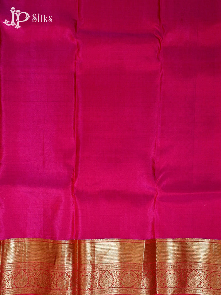 Dual Shade Orange–Yellow & Rani Pink Pure Silk Mix Saree - G327-view7