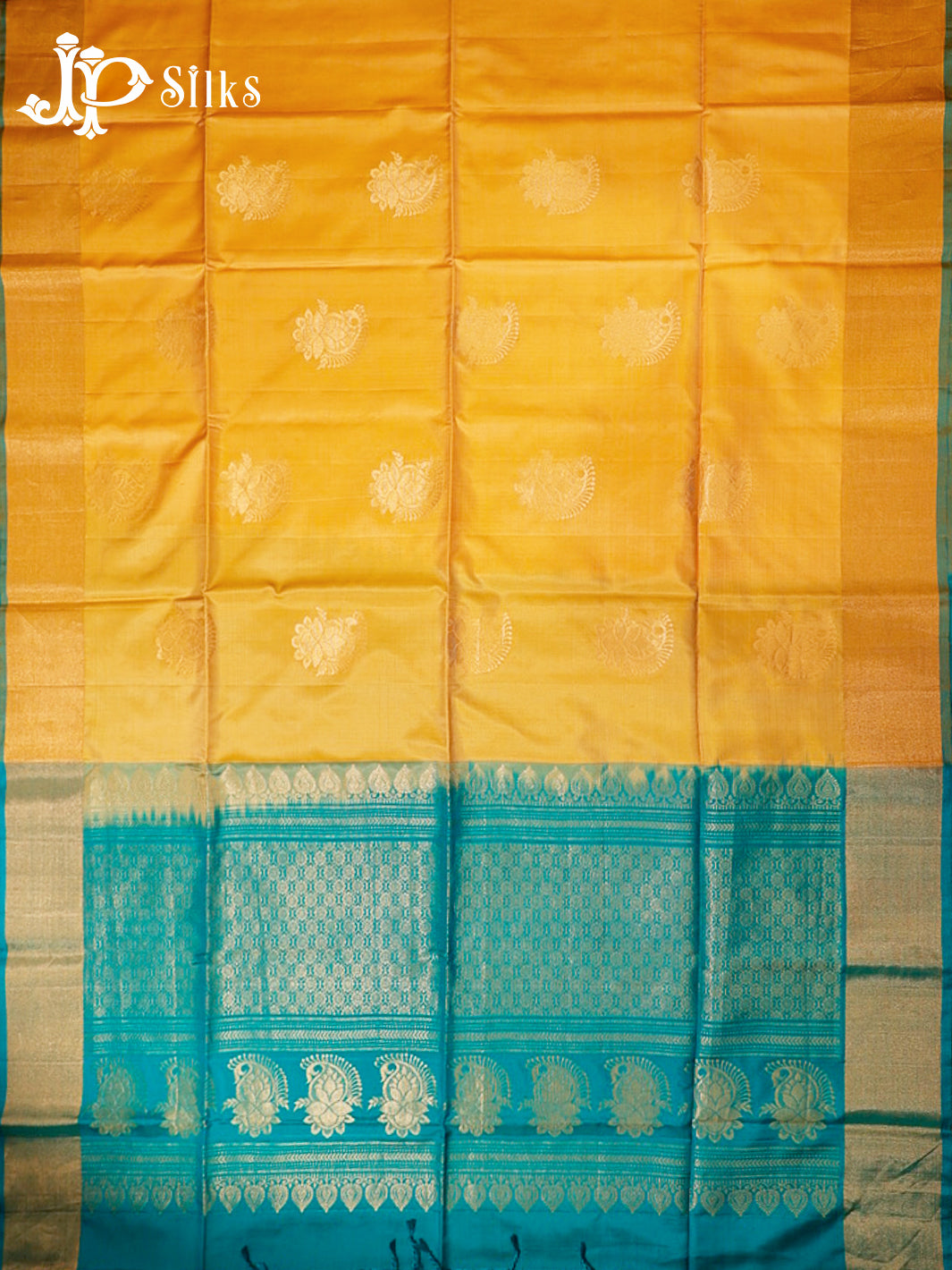 Light mustard yellow & teal green color E5116