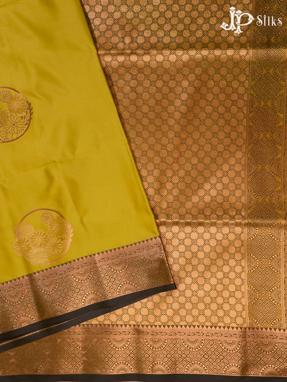 Green & Olive Green Semi Soft Silk Saree - F3590-view2