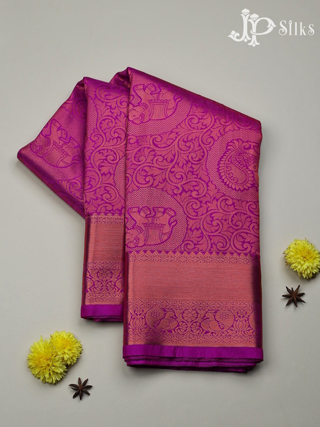 Rani Pink Art Silk Saree - E921 - View 1